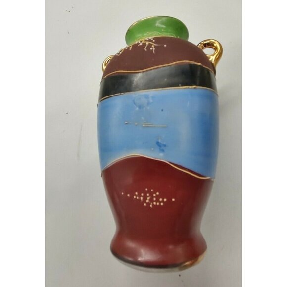 Hand Painted Moriage Miniature Two Handled Jug Bird & Floral Japan 5" - Picture 9 of 11